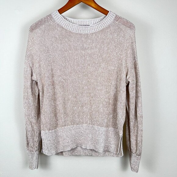 J.Crew Relaxed Cotton-Linen Blend Beach Sweater in beige XS - Picture 2 of 10